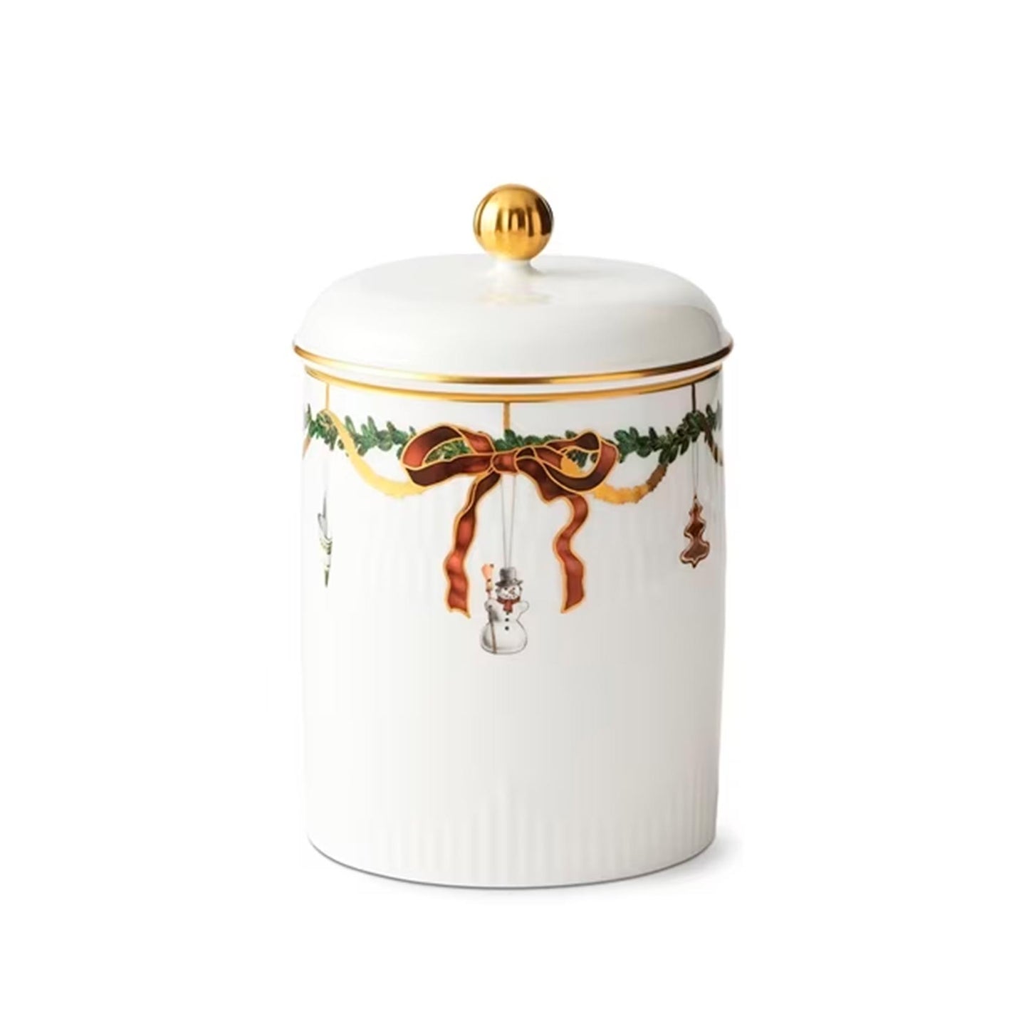 Star Fluted Christmas Jar With Lid