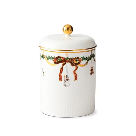 Star Fluted Christmas Jar With Lid
