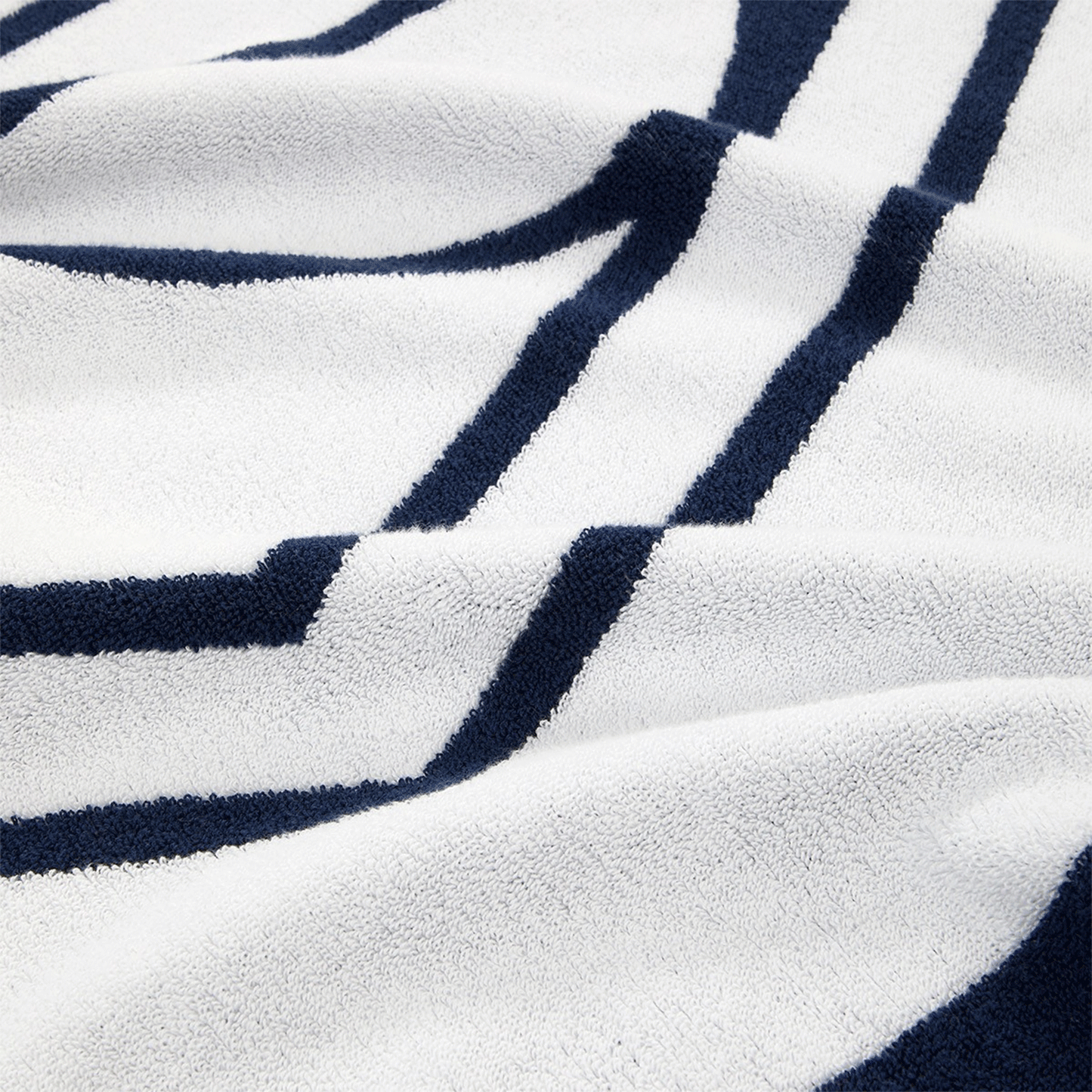 Blair White Navy Beach towel
