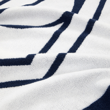 Blair White Navy Beach towel