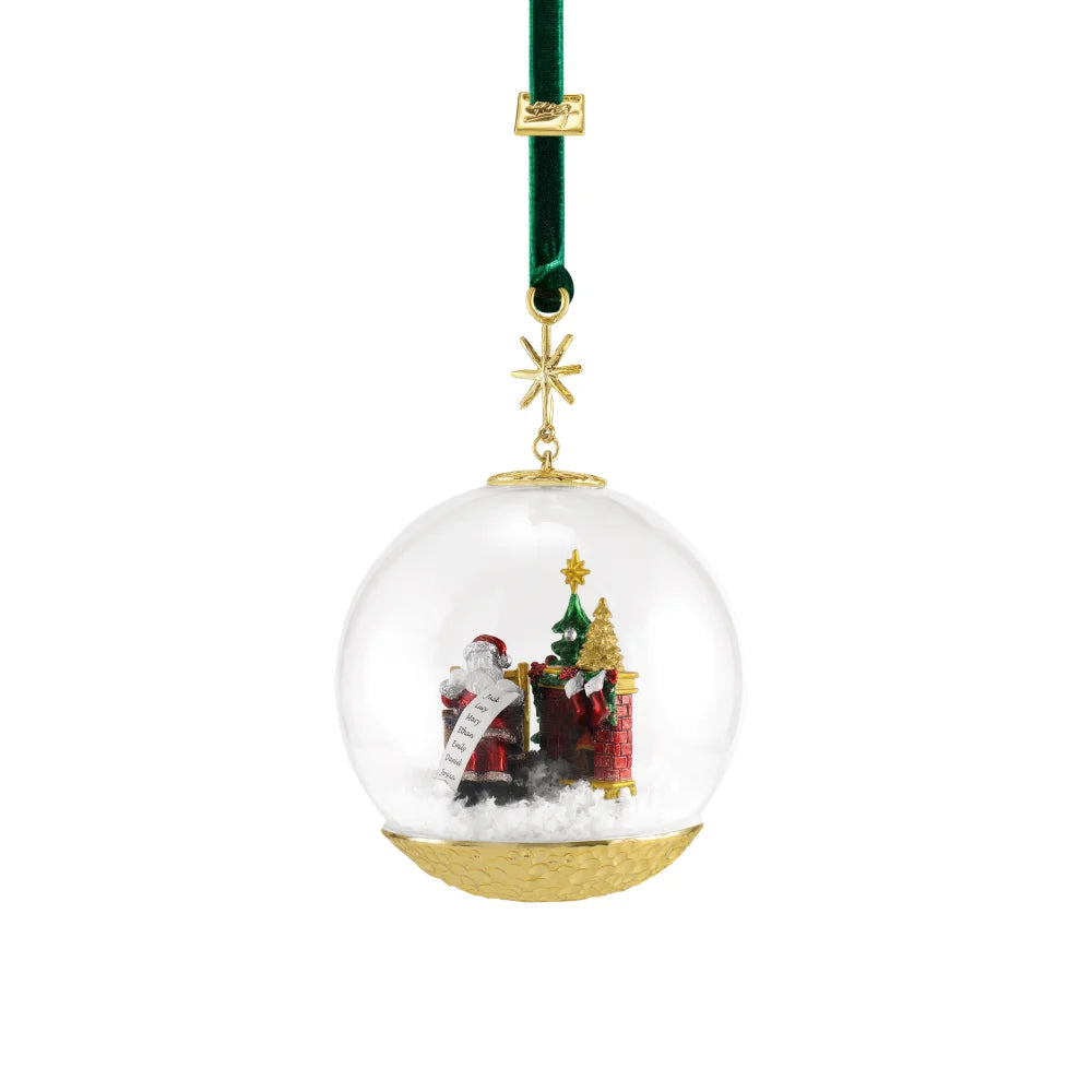 Ornament Santa By The Fireplace