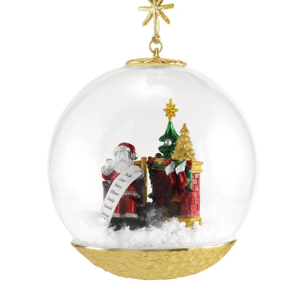 Ornament Santa By The Fireplace
