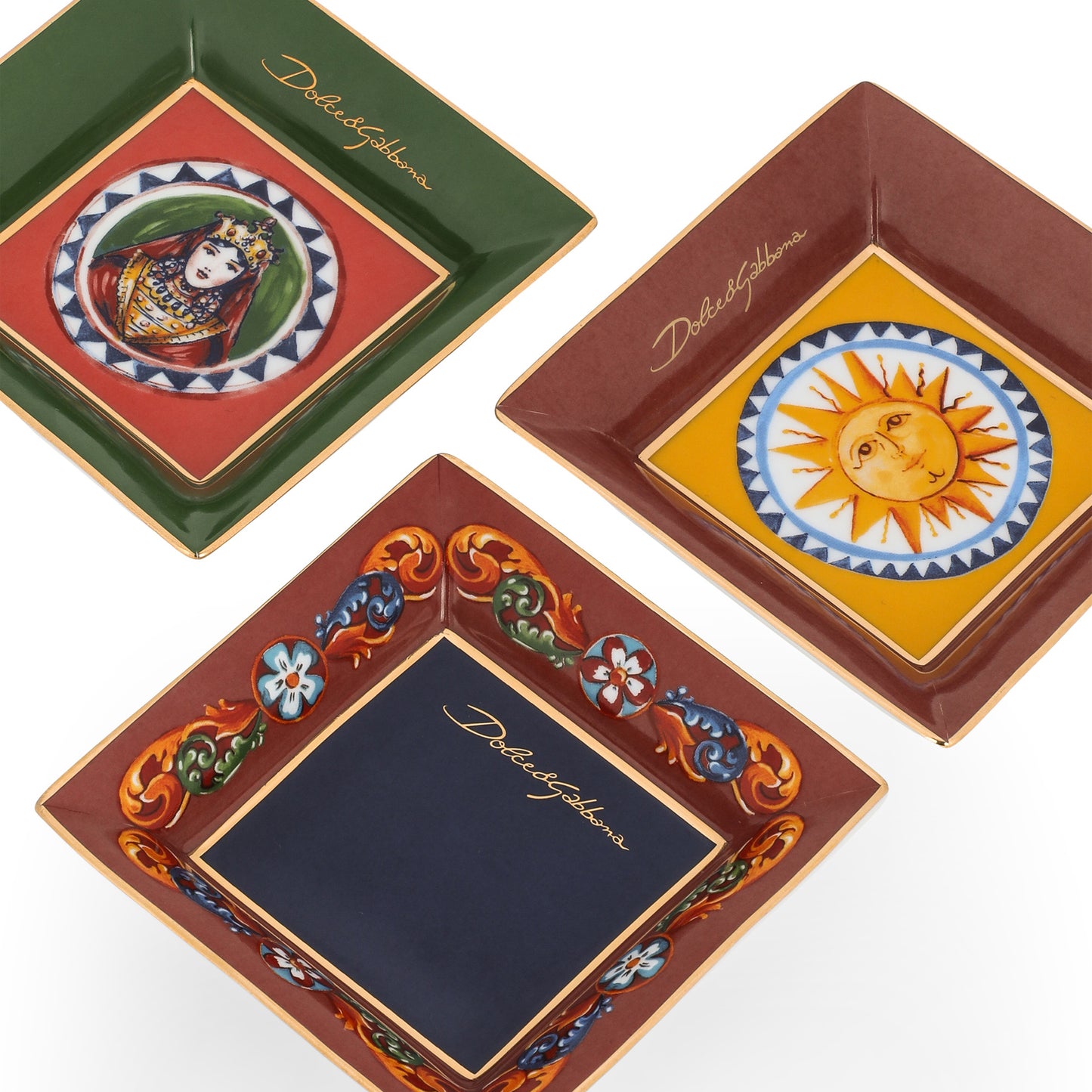 Set of 3 decorative plates Dolce & Gabbana Casa CARRETTO