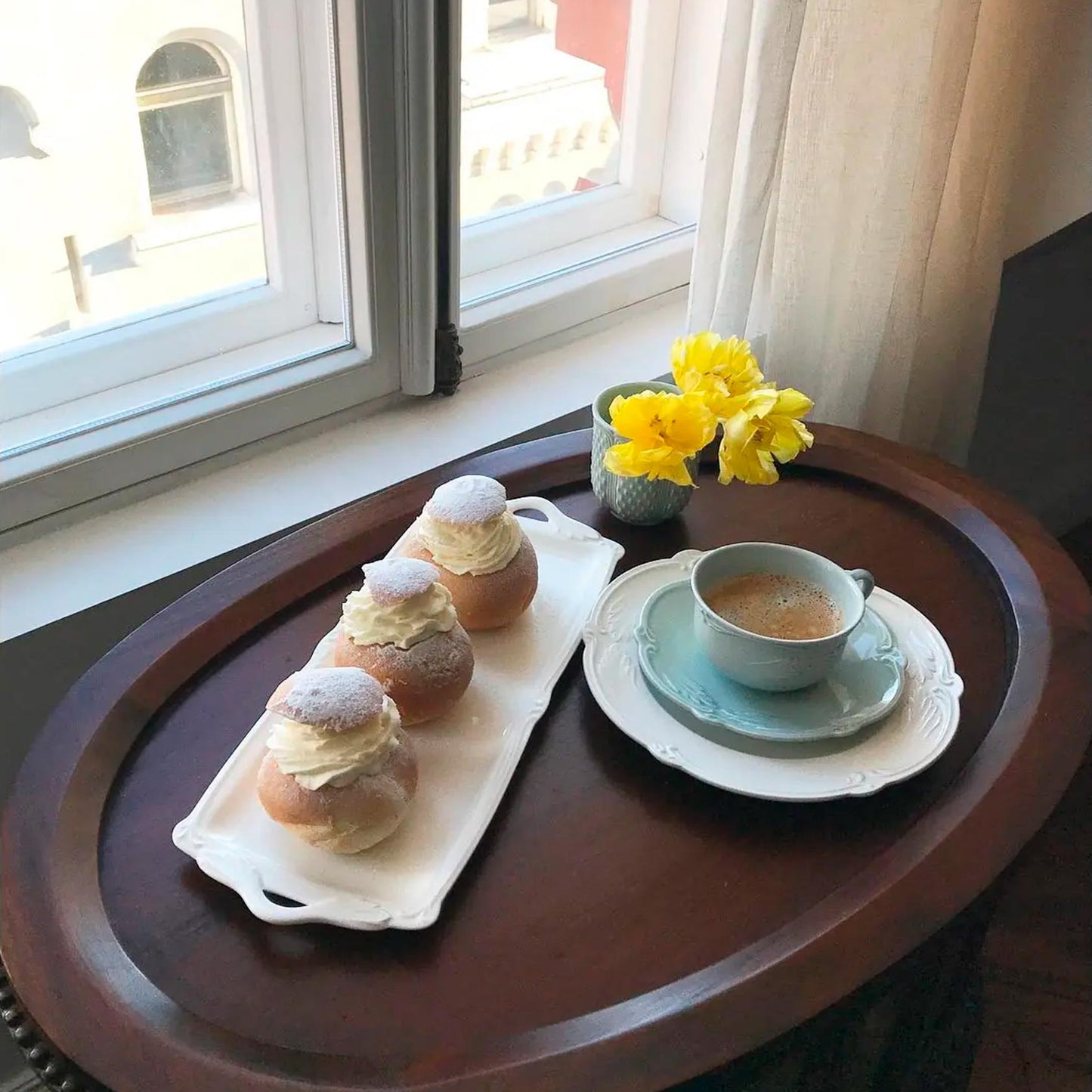 Rocaille Celadon Set of 2 Tea Cups&Saucers